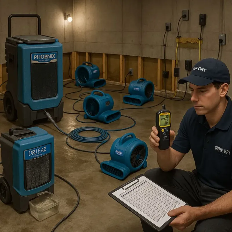 Structural Drying and Dehumidification process in Harrison County, TX